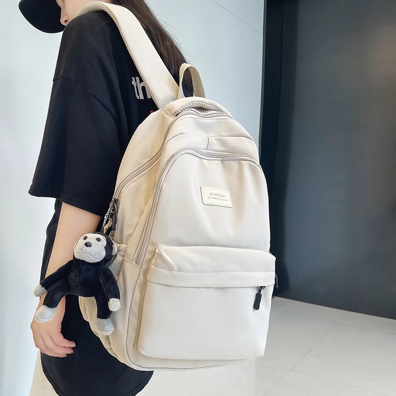 Fengdong high school backpack student simple style Laptop Backpack large capacity School bags for women College Student bookbag