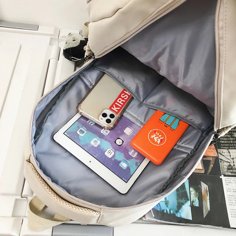 Fengdong high school backpack student simple style Laptop Backpack large capacity School bags for women College Student bookbag