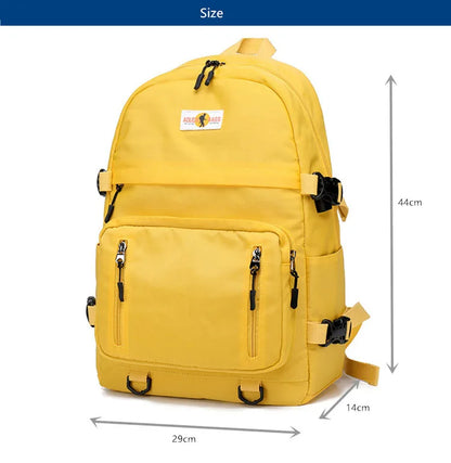 Fengdong high school backpack waterproof yellow black backpack usb port book bag large school backpack for teenage boys girls