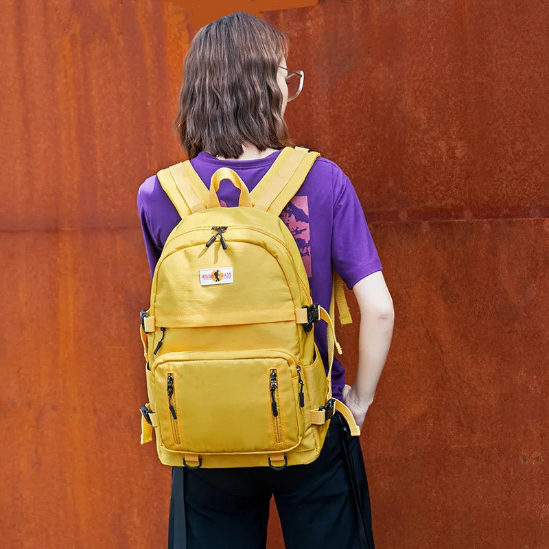 Fengdong high school backpack waterproof yellow black backpack usb port book bag large school backpack for teenage boys girls