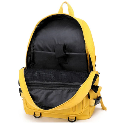 Fengdong high school backpack waterproof yellow black backpack usb port book bag large school backpack for teenage boys girls