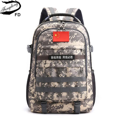 Fengdong junior high school backpack for teenage boys camouflage bookbag school bags large capacity sport backpack USB port
