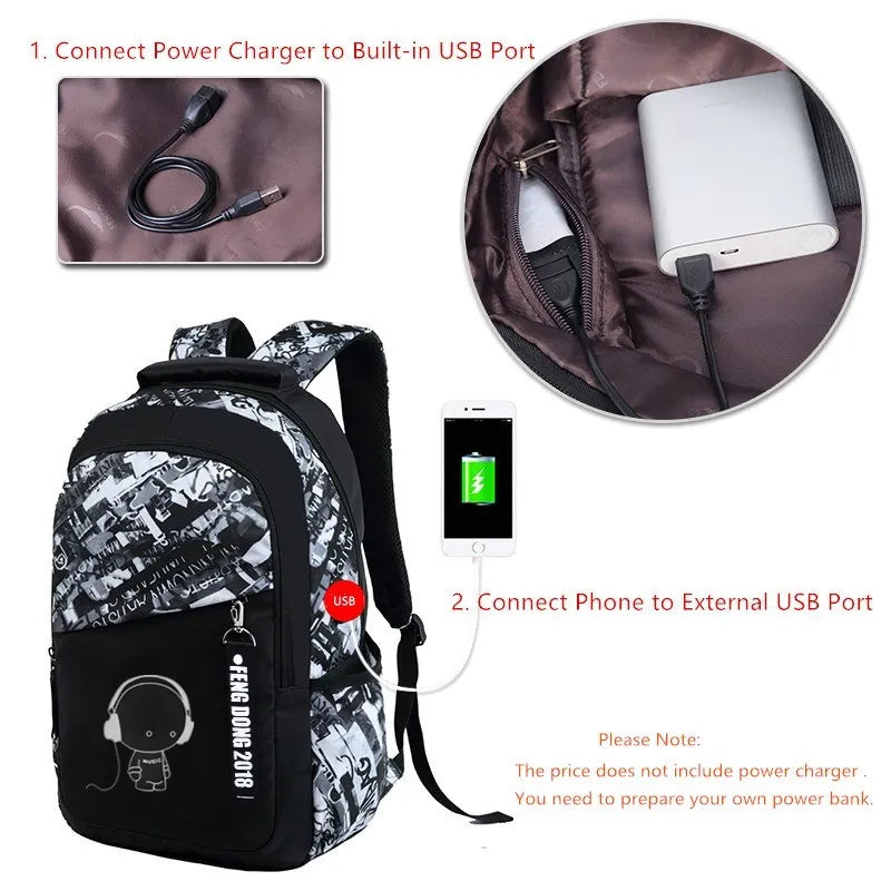 Fengdong junior high school backpack teenage boys school bags student large capacity backpack luminous book bag male bagpack