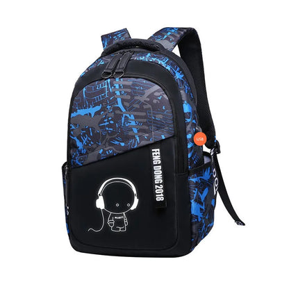 Fengdong junior high school backpack teenage boys school bags student large capacity backpack luminous book bag male bagpack