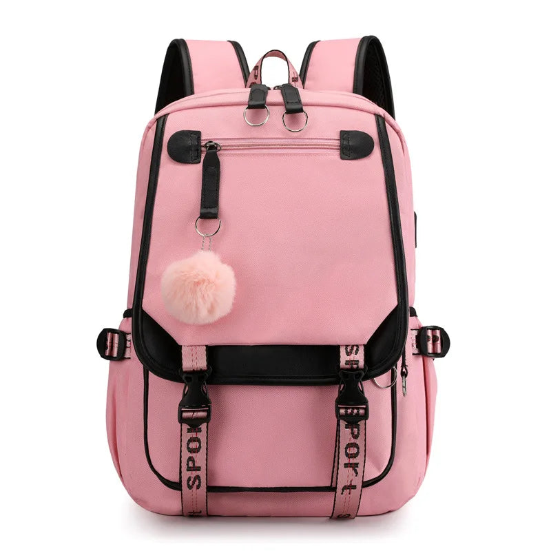 Fengdong kids school backpack for girls korean style black pink cute backpack schoolbag kawaii backpacks for teenage girls gift