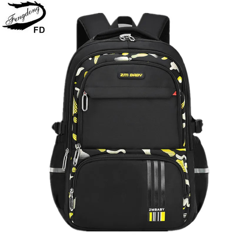 Fengdong kids school bags for boys waterproof school backpack large capacity book bag primary school supplies children bag gift