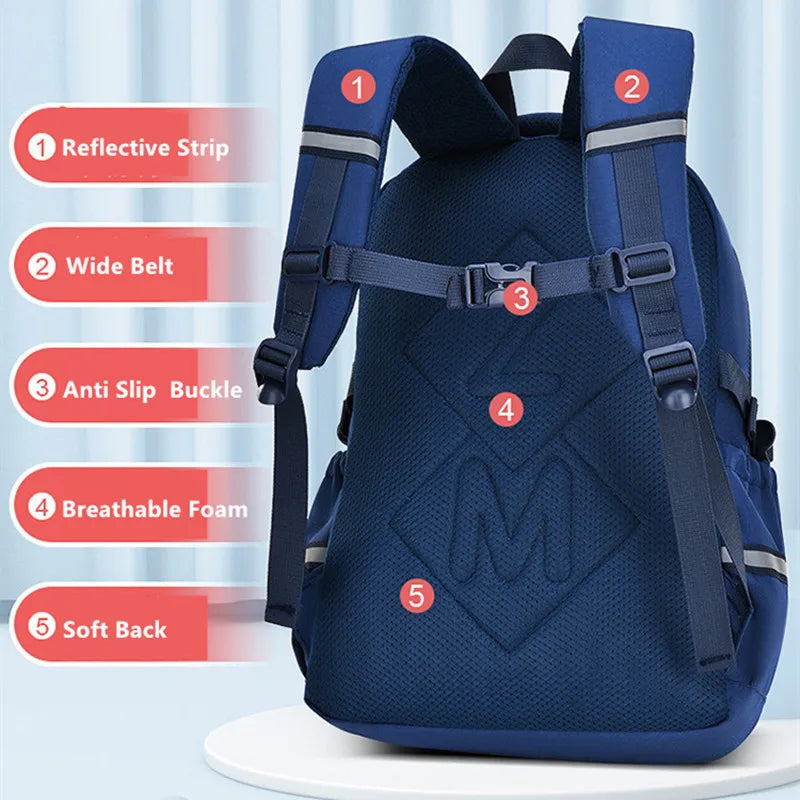 Fengdong kids school bags for boys waterproof school backpack large capacity book bag primary school supplies children bag gift