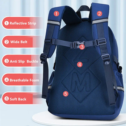 Fengdong kids school bags for boys waterproof school backpack large capacity book bag primary school supplies children bag gift