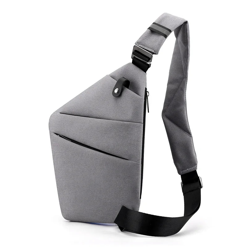Fengdong men anti theft chest bag boy ultra thin small shoulder bag for mobile phone keys crossbody bags for men mini bagpack