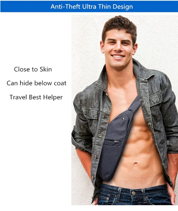 Fengdong men anti theft chest bag boy ultra thin small shoulder bag for mobile phone keys crossbody bags for men mini bagpack