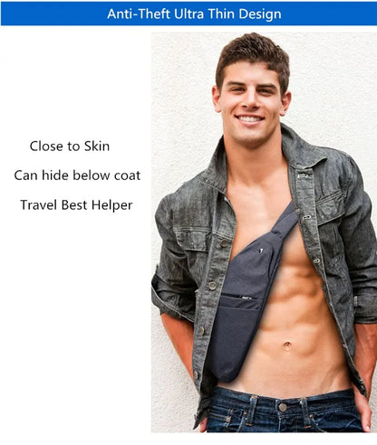 Fengdong men anti theft chest bag boy ultra thin small shoulder bag for mobile phone keys crossbody bags for men mini bagpack