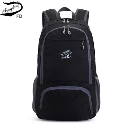Fengdong men folding sport backpack ultra light large travel backpack waterproof easy storage bagpack travel bag foldable bag