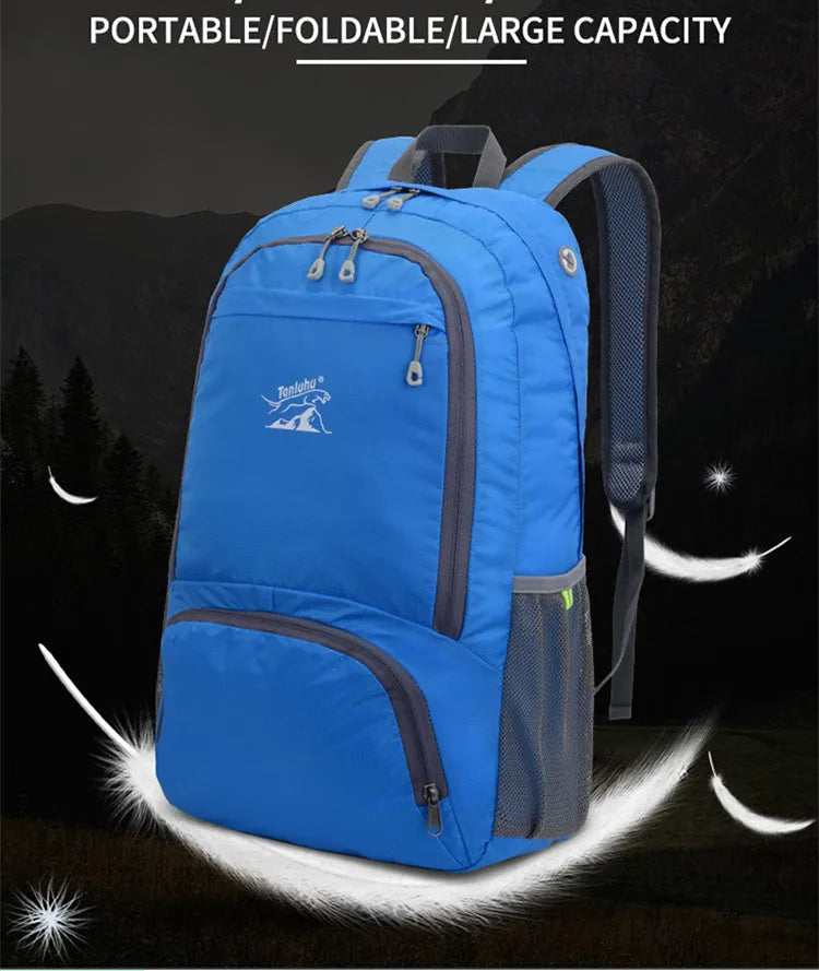 Fengdong men folding sport backpack ultra light large travel backpack waterproof easy storage bagpack travel bag foldable bag