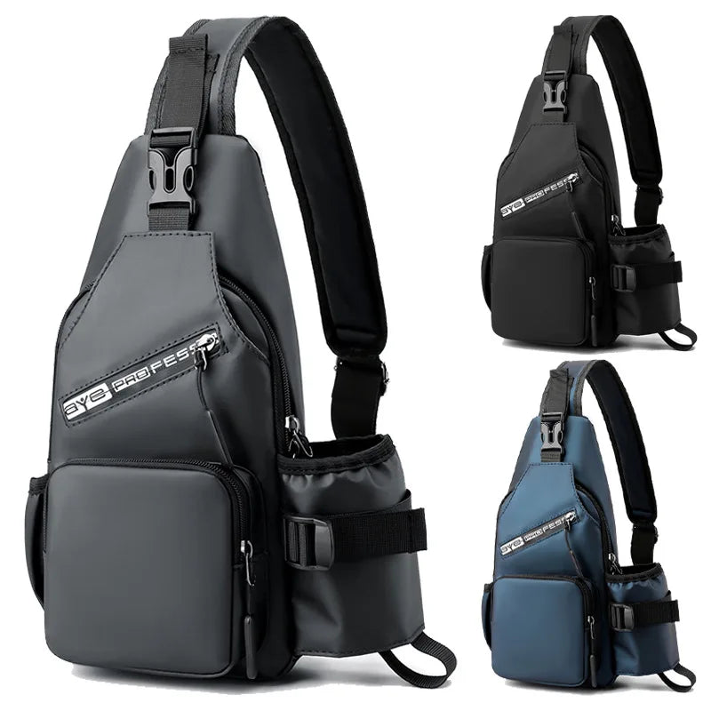 Fengdong men mini backpack usb port small sports backbag sling chest bag male bagpack male multifunctional crossbody bag