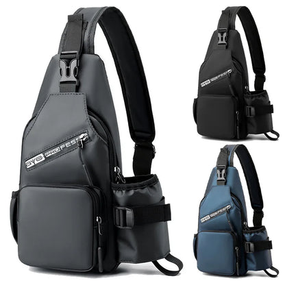 Fengdong men mini backpack usb port small sports backbag sling chest bag male bagpack male multifunctional crossbody bag