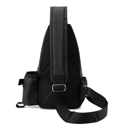Fengdong men mini backpack usb port small sports backbag sling chest bag male bagpack male multifunctional crossbody bag