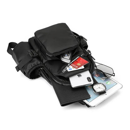 Fengdong men mini backpack usb port small sports backbag sling chest bag male bagpack male multifunctional crossbody bag
