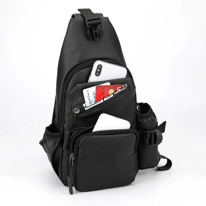 Fengdong men mini backpack usb port small sports backbag sling chest bag male bagpack male multifunctional crossbody bag