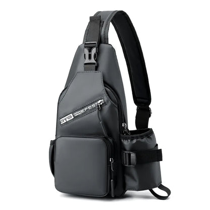 Fengdong men mini backpack usb port small sports backbag sling chest bag male bagpack male multifunctional crossbody bag