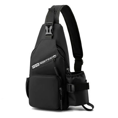 Fengdong men mini backpack usb port small sports backbag sling chest bag male bagpack male multifunctional crossbody bag
