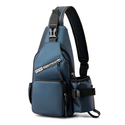 Fengdong men mini backpack usb port small sports backbag sling chest bag male bagpack male multifunctional crossbody bag