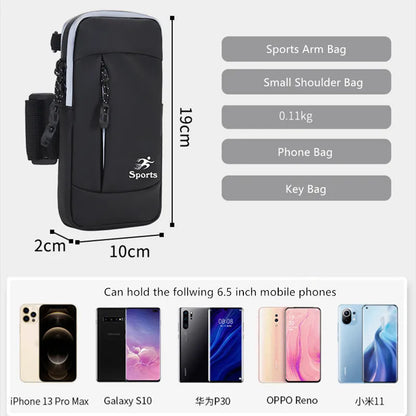 Fengdong men mini cross body bag outdoor sport luminous running arm bag waterproof one shoulder bag small multifunctional bag