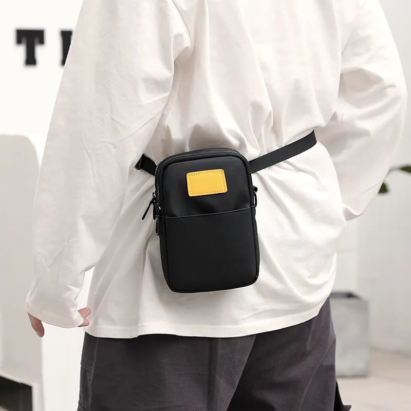 Fengdong men mini cross body bag small shoulder bag Men Messenger Bag Boy waterproof mobile phone bag male travel sport bag