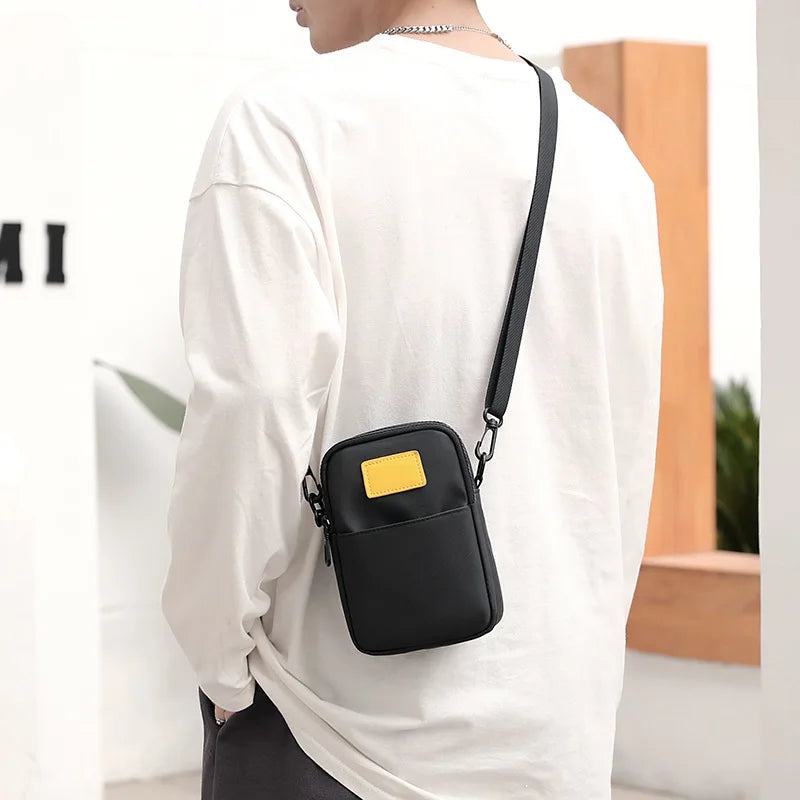 Fengdong men mini cross body bag small shoulder bag Men Messenger Bag Boy waterproof mobile phone bag male travel sport bag