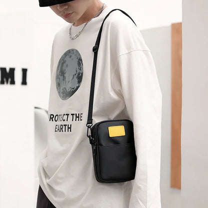 Fengdong men mini cross body bag small shoulder bag Men Messenger Bag Boy waterproof mobile phone bag male travel sport bag