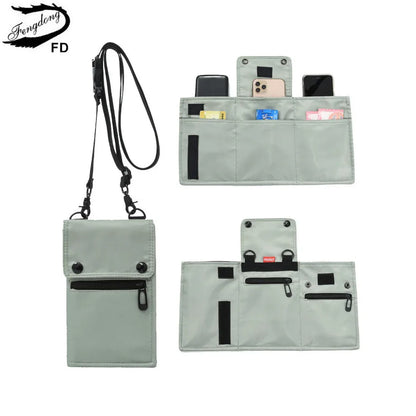 Fengdong men mini crossbody bag phone pouch small one shoulder mobile phone bag male ID credit card case boy gift money pocket