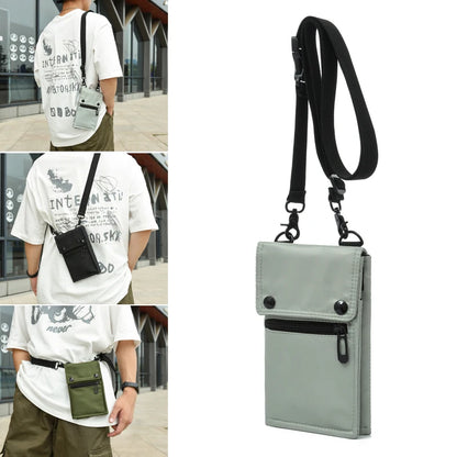 Fengdong men mini crossbody bag phone pouch small one shoulder mobile phone bag male ID credit card case boy gift money pocket