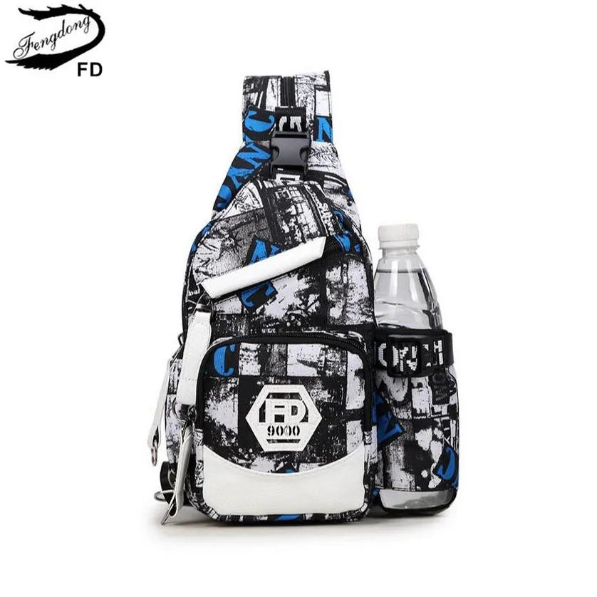 Fengdong men small sport backpack mini bags for boys water bagpack multifunctional mini travel backpack boy chest bag rucksack