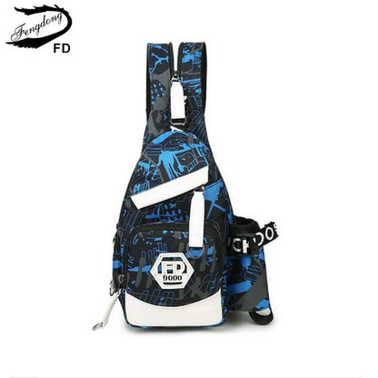 Fengdong men small sport backpack mini bags for boys water bagpack multifunctional mini travel backpack boy chest bag rucksack