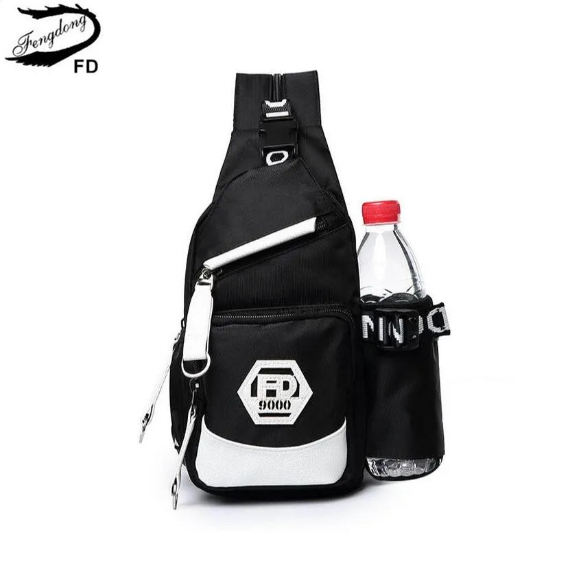 Fengdong men small sport backpack mini bags for boys water bagpack multifunctional mini travel backpack boy chest bag rucksack