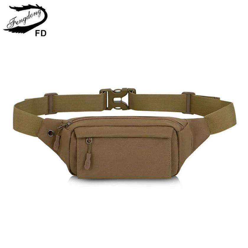 Fengdong men small waist bag anti theft mini travel bag outdoor sports cell phone key bag running belt pack with earphone jack
