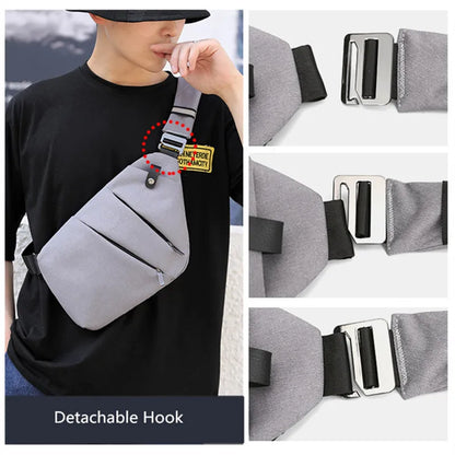 Fengdong men ultra thin anti-theft small chest bag mini cross body bags male one shoulder sling bag for travel boy sports bag