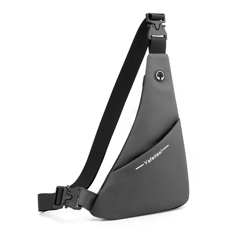 Fengdong men ultra thin chest bag anti theft Crossbody Bags small shoulder bags for men outdoor sport bag men cell phone bag