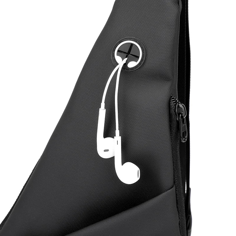 Fengdong men ultra thin chest bag anti theft Crossbody Bags small shoulder bags for men outdoor sport bag men cell phone bag