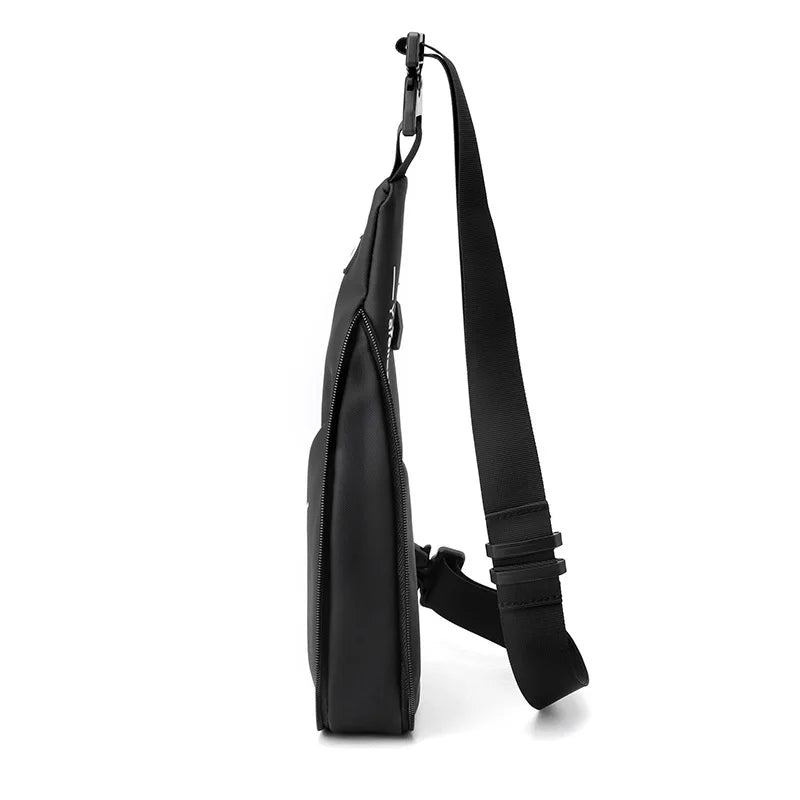 Fengdong men ultra thin chest bag anti theft Crossbody Bags small shoulder bags for men outdoor sport bag men cell phone bag