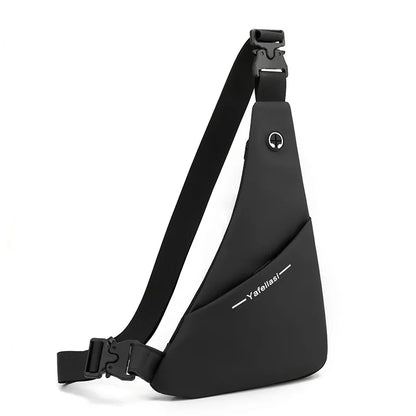 Fengdong men ultra thin chest bag anti theft Crossbody Bags small shoulder bags for men outdoor sport bag men cell phone bag