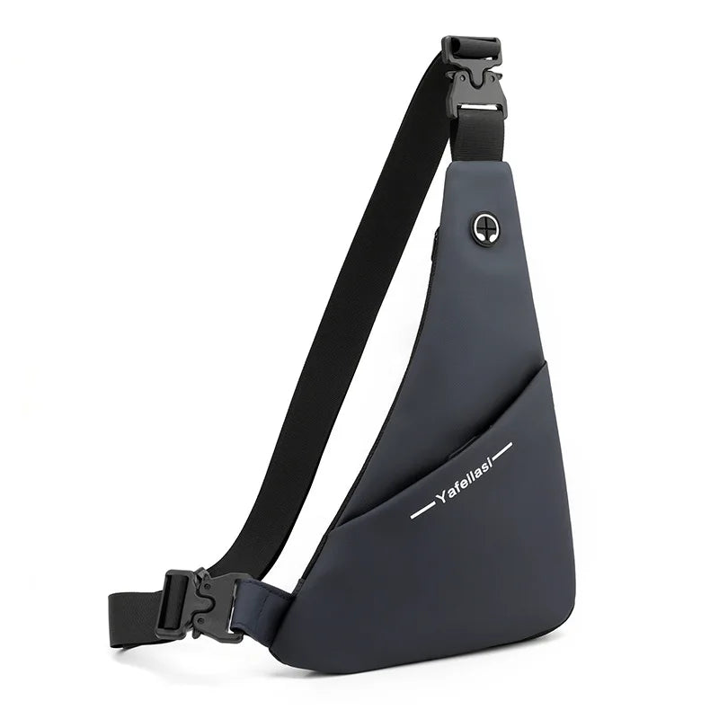 Fengdong men ultra thin chest bag anti theft Crossbody Bags small shoulder bags for men outdoor sport bag men cell phone bag