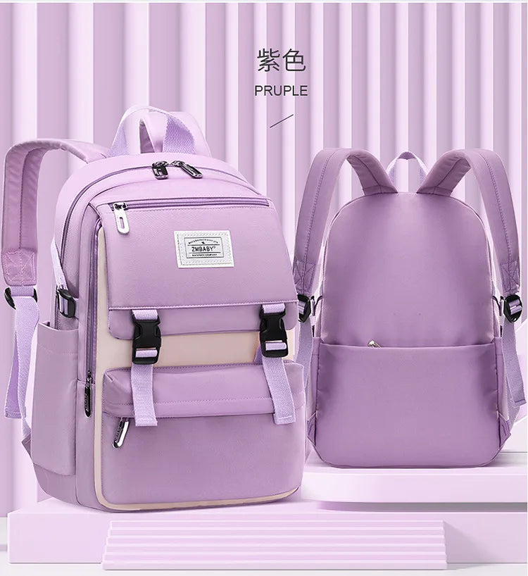Fengdong middle school backpack for girls high school book bag waterproof light weight schoolbag kids backpack teen schoolbag