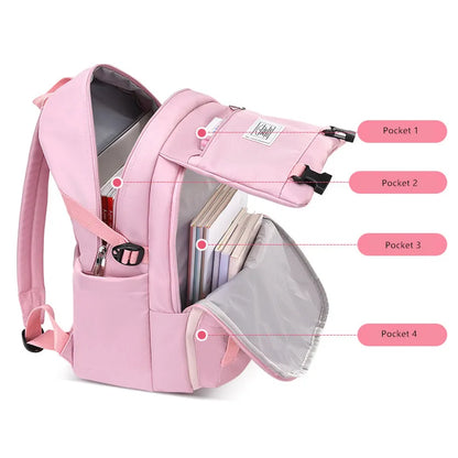 Fengdong middle school backpack for girls high school book bag waterproof light weight schoolbag kids backpack teen schoolbag