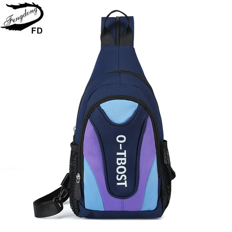 Fengdong mini backpacks for girls fashion small shoulder bag ladies casual chest bag multifunctional Sports bags for women gift