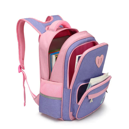 Fengdong primary school bag girls backpack 6-10Y elementary student book bag kids green purple pink school backpack children bag