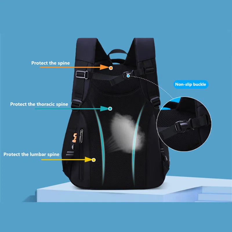 Fengdong primary school bags for boys student luminous backpack waterproof school backpack kids large bookbag teen boy schoolbag