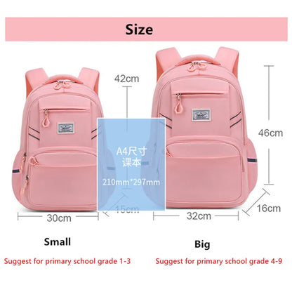 Fengdong primary school bags for girls solid color pink blue black book bag waterproof school backpacks for children students