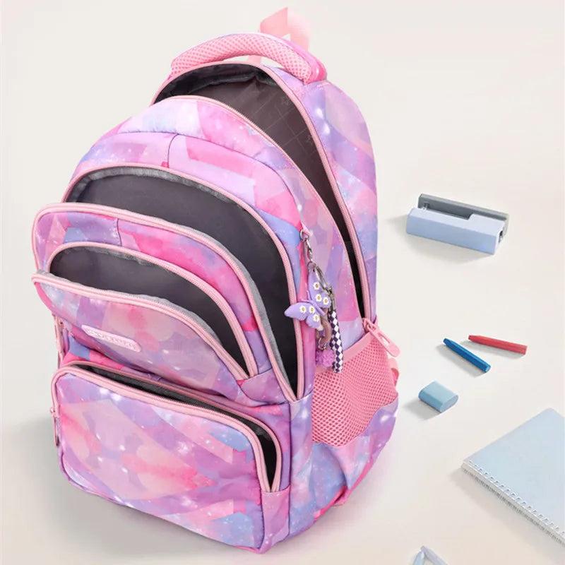 Fengdong primary student trolley school backpack with 6 wheels cute elementary school bags for girls rolling back pack for kids