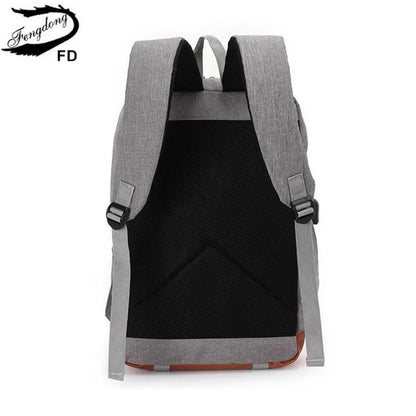 Fengdong school backpack for boys black laptop computer backpack kids school bag bagpack men travel bags backpacks for children