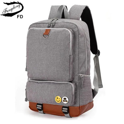 Fengdong school backpack for boys black laptop computer backpack kids school bag bagpack men travel bags backpacks for children
